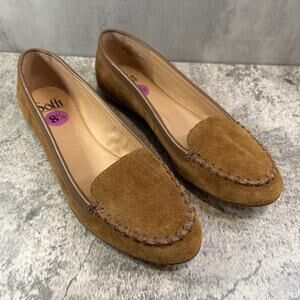 Sofft Brown Suede Women’s Sz 8.5 M Round Toe Slip On Loafer Moccasin Shoes